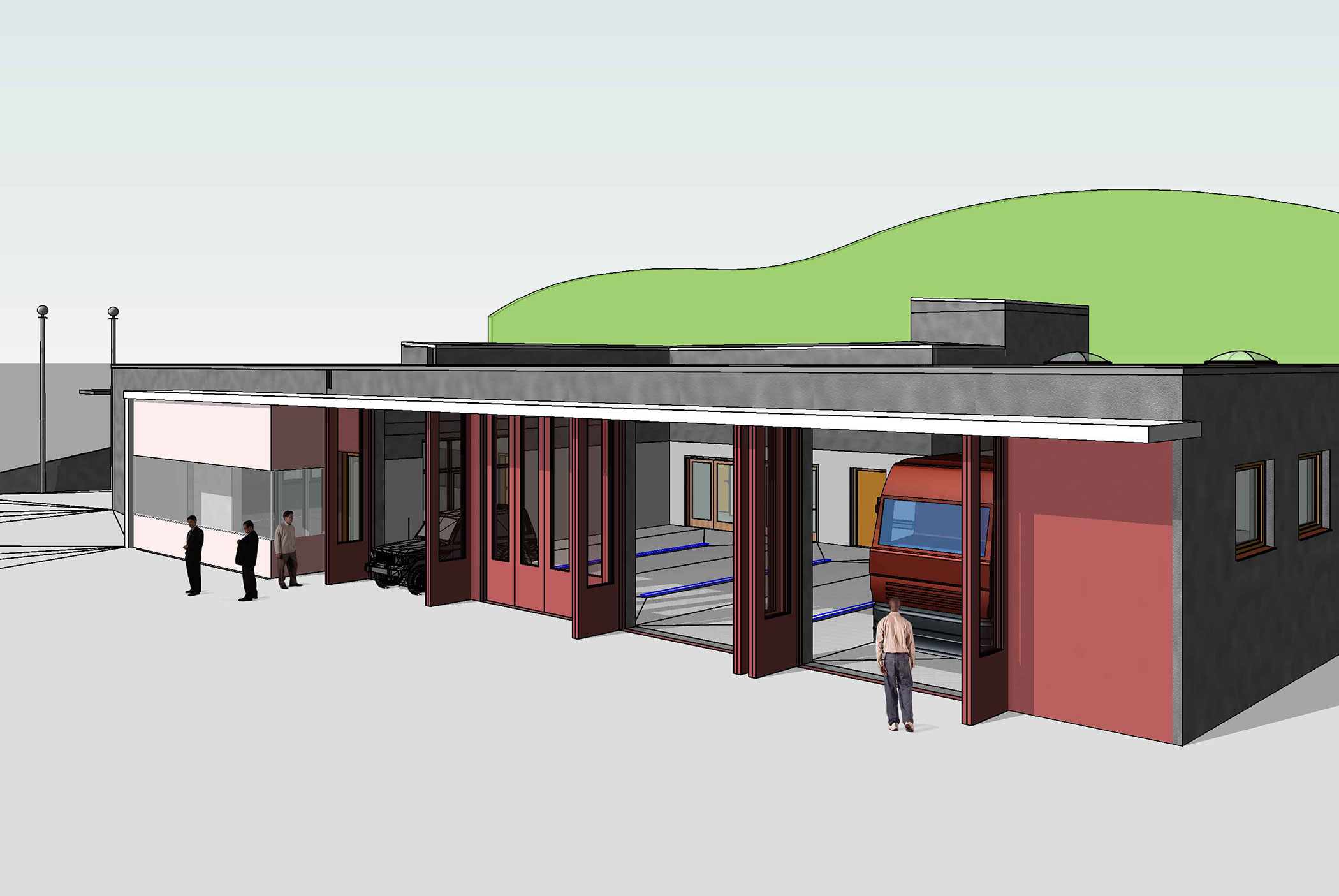 Rendering Feuerwehrhalle Ehrenburg